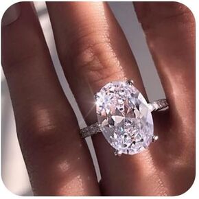 Duan Classic Promise Ring 925 Sterling Silver Oval Cut 3ct AAAAA Zircon Zirconia Zirconia Promish