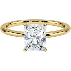 1CT/2CT/3CT Solid 10K 14K GOLD SOLITAIRE RADIANT CUT MOISSANITE LINGERITE FOR WOMEN