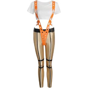 اللاعب الخامس الخامس لعب دور ليلو أزياء Orange Sexy Bodysuit النساء البالغين هدايا حفلة عيد الميلاد