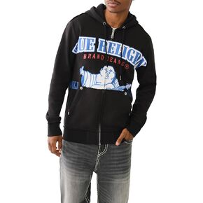 True Religion Men's RAW Exaggerated Zip ICON Hoodie