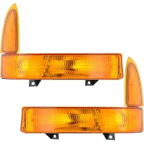 TRQ Driver & Passenger Side Corner Light مجموعة متوافقة مع رحلة 00-01 99-00 F-250 Super Duty F-350 Super Duty F-450 Super Duty F-550 Super Duty FO2520141 FO2521141