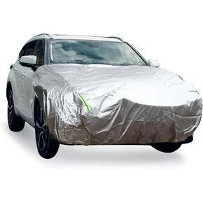 Front Half Car Cover Waterproof 210x110cm Outdoor Half Cover for Car 210D Silver Tone Auto Replacement Parts