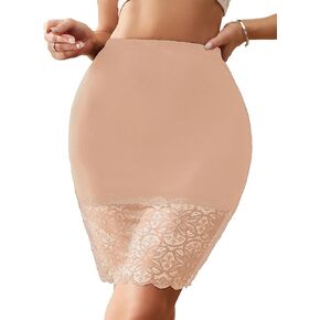 Womens Half Slip for Under Dresses Non Cling Slip Skirt with Floral Lace Trim S-XL