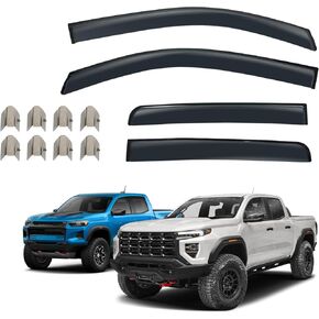 in-Channel Rain Guards Compatible with 2023 2024 2025 Chevy Colorado and GMC Canyon Window Visors Side Window Deflectors