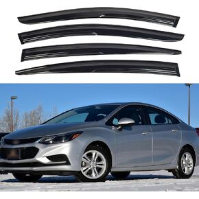 Window Visors Compatible with 2016-2019 Chevrolet Cruze Sedan(Excludes Classic Model)，Rain Guards Sun Shields Window Deflector,Tape-on,Mugen Style,4PCS