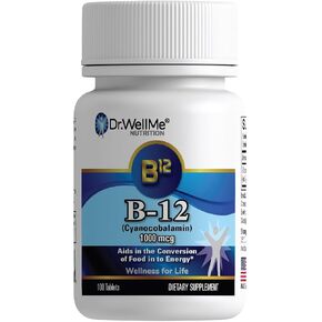 Dr.WellMe B-12 (Cyanocobalamin) 1000 mcg, 100 Tablets