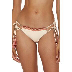 Lucky Brand Women's Malaga Crochet Trim Tie Side Bikini Bottom, Cheeky Coverage, Swimwear Separates