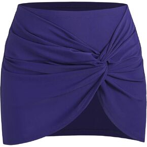 ZAFUL Womens Swim Skirt Twist Bathing Suit Skirt with Build-in Brief Mid Rise Swimsuit Bottom Skort
