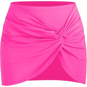 ZAFUL Womens Swim Skirt Twist Bathing Suit Skirt with Build-in Brief Mid Rise Swimsuit Bottom Skort in Kuwait