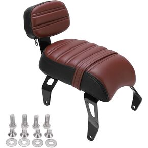 Motorcycle Seat Backrest, Rear Passenger Seat with Backrest Kits Replacement for Indian 2018-2023(Brown)