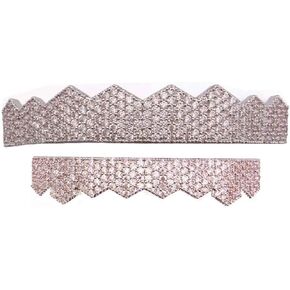Sadiyamo Diamond Grills لامعة الهيب هوب الأسنان شجيرة غشاء المثلج خارج تشيك إلى أعلى وأسفل مصاصي الدماء الأنياب Grillz -dazzle على أي حال