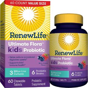 REAND LIFE KIDS Probiotic Gummies ، يدعم صحة الجهاز الهضمي والمناعة ، فول الصويا ، الألبان والغلوتين ، التوت ، 60 أقراص قابلة للمضغ
