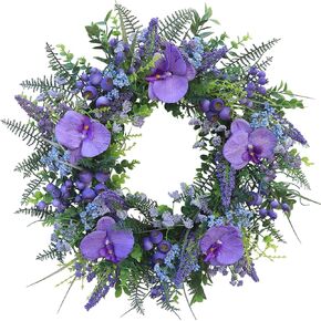 إكليل من خشب البقس للباب الأمامي 18 بوصة الزهور الصيفية الاصطناعية مزرعة الزفاف على مدار السنة الداخلية في الهواء الطلق لفصل الزهور الصيفية الربيع القديس باتريكز ديكورات اليوم