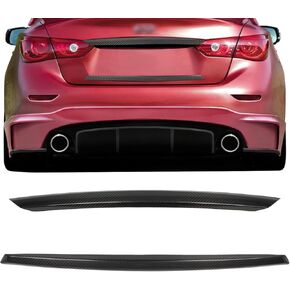 تغطية صفيحة جذع من الألياف الخلفية من الألياف الكربونية SCITOO تناسب 2014-2017 لـ Infiniti لـ Q50 لامع غطاء لوحة الجذع الأسود اللامع.