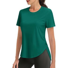 MAGCOMSEN Short Sleeve Workout Tops for Women UPF 50+ Sun Protection Quick Dry Wicking T Shirt Yoga Athletic Running Gym