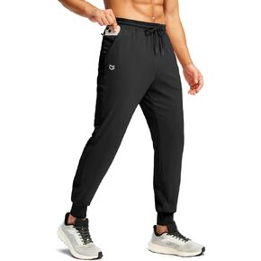 G Gradual Men's 28"/30"/32" Inseam Tall Joggers with Zipper Pockets Workout Track Pants Stretch Athletic Sweatpants for Men Track Pants Stretch Athletic Sweatpants for Men(Black,28-M)