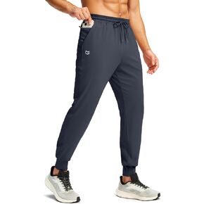 G Gradual Men's 28"/30"/32" Inseam Tall Joggers with Zipper Pockets Workout Track Pants Stretch Athletic Sweatpants for Men Track Pants Stretch Athletic Sweatpants for Men(Grey,28-S)