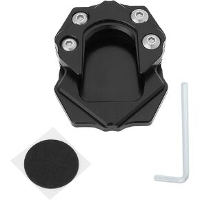 1PC Motorbike Kickstand Pad Aluminum Alloy Foot Side Stand Enlarge Extension Pad 69.6x55.9mm Compatible with Piaggio Vespa GTS GTV 250 300 2013-2023 Black