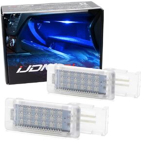 iJDMTOY Brilliant Red LED Compartment Glove Box or Footwell Lights Compatible with Volkswagen Jetta GTI Altas CC Eos, Powered by 3W 18-SMD LED Lights, Replace OEM Incandescent Lamps