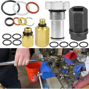 6.0L Diesel Fuel Rail Adapter, High Pressure Rail Adapter Leak Test Tool, Nozzle Cup Seal O-Ring Sleeve, Ford 6.0L Powerstroke Diesel Fuel Injector O-ring Kit