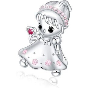 FOREVER QUEEN Charms fit Charms Bracelet 925 Sterling Silver Little Princess Bead Charms for Bracelet and Necklace Jewelry Gift with Gift Box