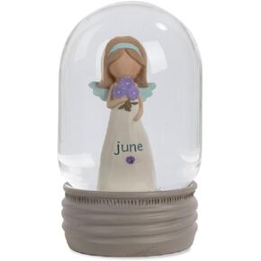 Blossom Bucket June Birthstone Angel Snow Globe, 4.25-inch Height, Resin, Home, Home Décor