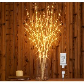 Hairui Lighted Brown Twig Burnses توصيل مع قاتمة و Timer 30in 150 LED الأضواء الخيالية ، وفروع الصفصاف المضاءة لزينة الزفاف في غرفة عيد الميلاد في الهواء الطلق في الهواء الطلق (مستثنى)