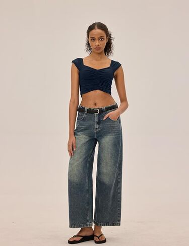 Workout Tops for Women Open Back Crop Tank Tops Cute Pleated V Neck Athletic Gym Yoga T Shirts Going Out Outfits in Saudi Arabia