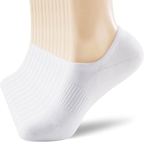 Dokutoku 6 عبوات Womens No Show Size Size 6-11 Thin Cotton White White Invisible Liner Socks in Kuwait