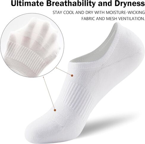Dokutoku 6 عبوات Womens No Show Size Size 6-11 Thin Cotton White White Invisible Liner Socks in Kuwait