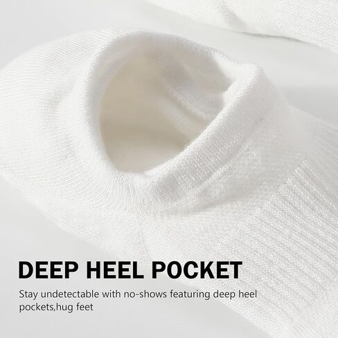 Dokutoku 6 عبوات Womens No Show Size Size 6-11 Thin Cotton White White Invisible Liner Socks in Kuwait