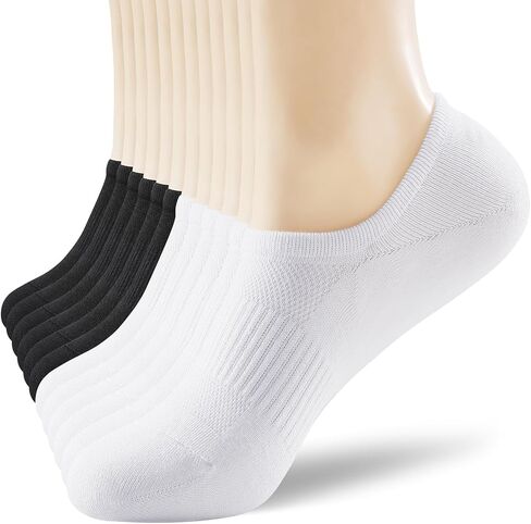 Dokutoku 6 عبوات Womens No Show Size Size 6-11 Thin Cotton White White Invisible Liner Socks in Kuwait