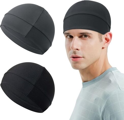 Qearl Men Cooling Skull Caps خوذة بطانة أغطية ركوب الدراجات العرق فتيل يركض قبعة قبعة قبعة للرجال النساء متعدد الألوان in Kuwait
