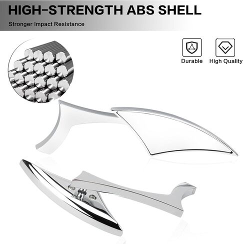 Universal 8mm/10mm أسود دراجة نارية للدراجة الخلفية مرايا جانبية ، متوافقة مع طراد Chopper Sportster Dyna Softail Street الدراجات الدراجة الترابية (أسود) in Kuwait