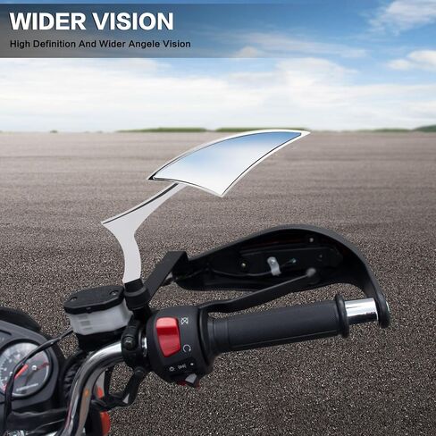 Universal 8mm/10mm أسود دراجة نارية للدراجة الخلفية مرايا جانبية ، متوافقة مع طراد Chopper Sportster Dyna Softail Street الدراجات الدراجة الترابية (أسود) in Kuwait