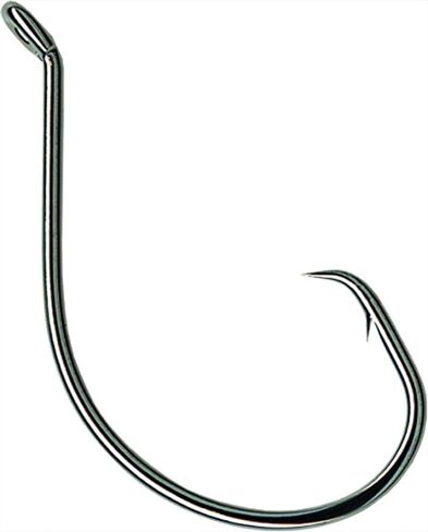 Mustad Demon Perfect Circle, Up Eye, in-Line 1X Fine Wire - Black Nickel-Size 7/0 - Pack of 6 in Saudi Arabia