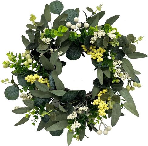 18 Inch Purple Lavender Wreath for Front Door, No Withering Artificial Lavender Wreath for All Seasons, Elegant Decoration for Farmhouse Home Window Wall Office Wedding Indoor Outdoor in Saudi Arabia