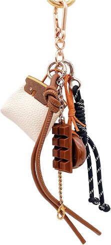 Bag Charms Designer Leather Bag Purse Charms Cute Rope Keychains Y2k Backpack Handbag Accessories in Saudi Arabia