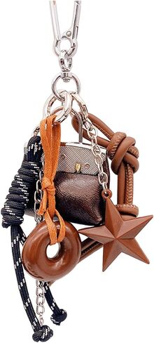 Bag Charms Designer Leather Bag Purse Charms Cute Rope Keychains Y2k Backpack Handbag Accessories in Saudi Arabia