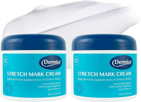 Dermisa Stretch Mark and Scar Cream with Cocoa Butter, Collagen, Elastin and Vitamin E - Intensive Body Moisturizer for Elasticity and Skin Repair - 4 Oz in Saudi Arabia