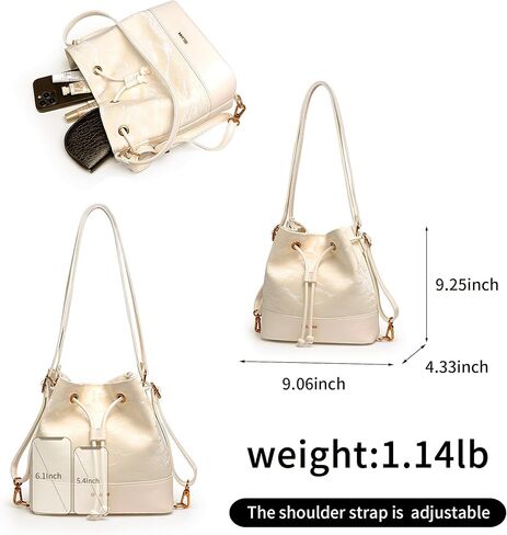 أكياس دلو المتشرد للنساء بو الجلود العصرية الكتف المحافظ كيس كروس صغير مع حزام قابل للتعديل in Kuwait