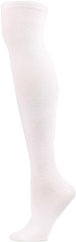 2 Pairs Thigh High Socks Over the Knee Socks Solid Color Long Sock Soft Strechy Stockings Long Boot Socks White in Saudi Arabia