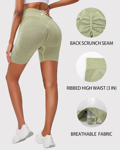 RUNNING GIRL Seamless Workout Gym Shorts for Women Scrunch Butt,High Waist Tummy Control Athletic Running Biker Shorts in Saudi Arabia