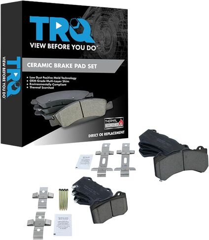TRQ Brake Pads Ceramic Compatible with 2009-2015 Cadillac CTS 2012-2015 Chevrolet Camaro 2015-2018 Dodge Challenger Charger 2018-2020 Durango 2012-2019 Jeep Grand Cherokee in Saudi Arabia