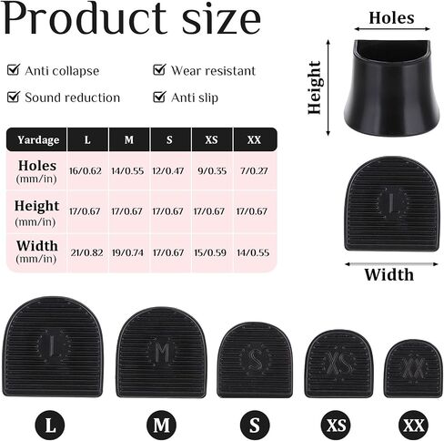10 Pairs of Stiletto Heel Cap Protectors, 4 Sizes Universal Heel Caps Anti-Slip Noise Reduction Heel Covers Suitable for Weddings, Grass, Gravel Roads, Outdoor Activities (U Type-Black) in Saudi Arabia