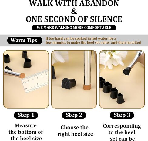 10 Pairs of Stiletto Heel Cap Protectors, 4 Sizes Universal Heel Caps Anti-Slip Noise Reduction Heel Covers Suitable for Weddings, Grass, Gravel Roads, Outdoor Activities (U Type-Black) in Saudi Arabia