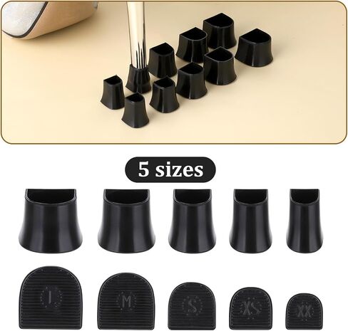 10 Pairs of Stiletto Heel Cap Protectors, 4 Sizes Universal Heel Caps Anti-Slip Noise Reduction Heel Covers Suitable for Weddings, Grass, Gravel Roads, Outdoor Activities (U Type-Black) in Saudi Arabia
