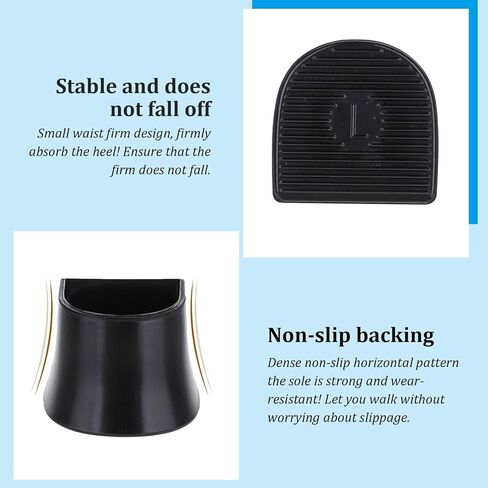 10 Pairs of Stiletto Heel Cap Protectors, 4 Sizes Universal Heel Caps Anti-Slip Noise Reduction Heel Covers Suitable for Weddings, Grass, Gravel Roads, Outdoor Activities (U Type-Black) in Saudi Arabia