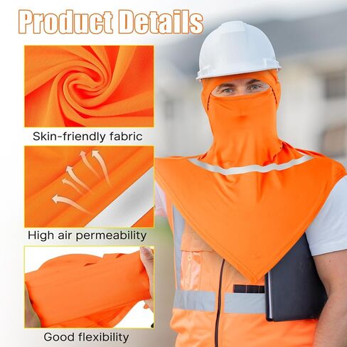 3 Sets Balaclava Face Mask and Arm Sleeves with Reflective Strip Summer Sun Protection for Men Women Outdoor Activity in Saudi Arabia