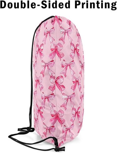 jejeloiu أقواس ألوان مائية حقيبة الظهر 13x15.7inch pink bow bow bow bow ripbon pagsvintage princess princess backpack string backpack in Kuwait